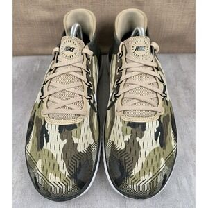 Nike Mens Size 9.5 Free RN 2018 GPX Sequoia/White Camo Running Shoes Army Green